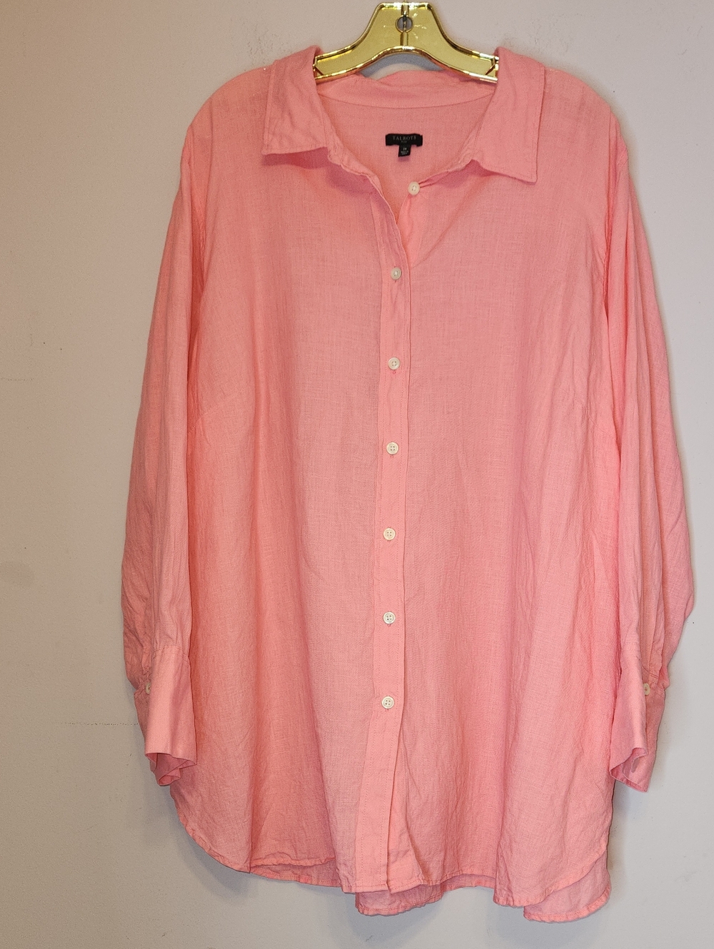TALBOTS Plus Linen Button Down Shirt Long Sleeves, size 3X